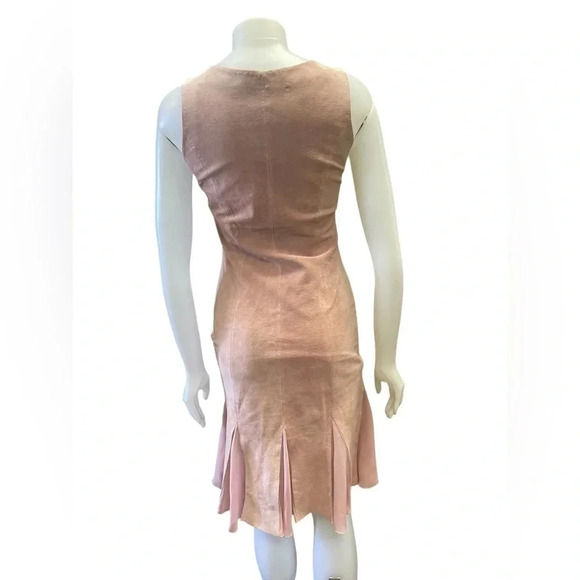 Vintage Danier Pink  Leather Suede Sleeveless Dress Size 4 - Picture 5 of 12